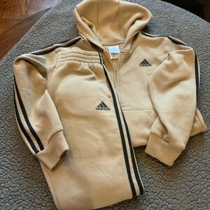 Adidas Tan Matching Set Sweatshirt and Hoodie